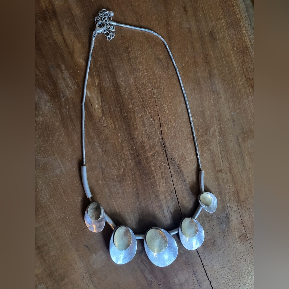 Silver color bib Necklace